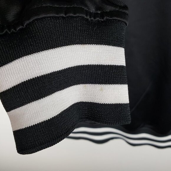 Brooklyn Nets Warmup Jacket NBA Majestic Black Satin Retro Size MT Medium Tall - Picture 7 of 10